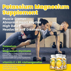 Nutrition facts panel on potassium magnesium gummies bottle
