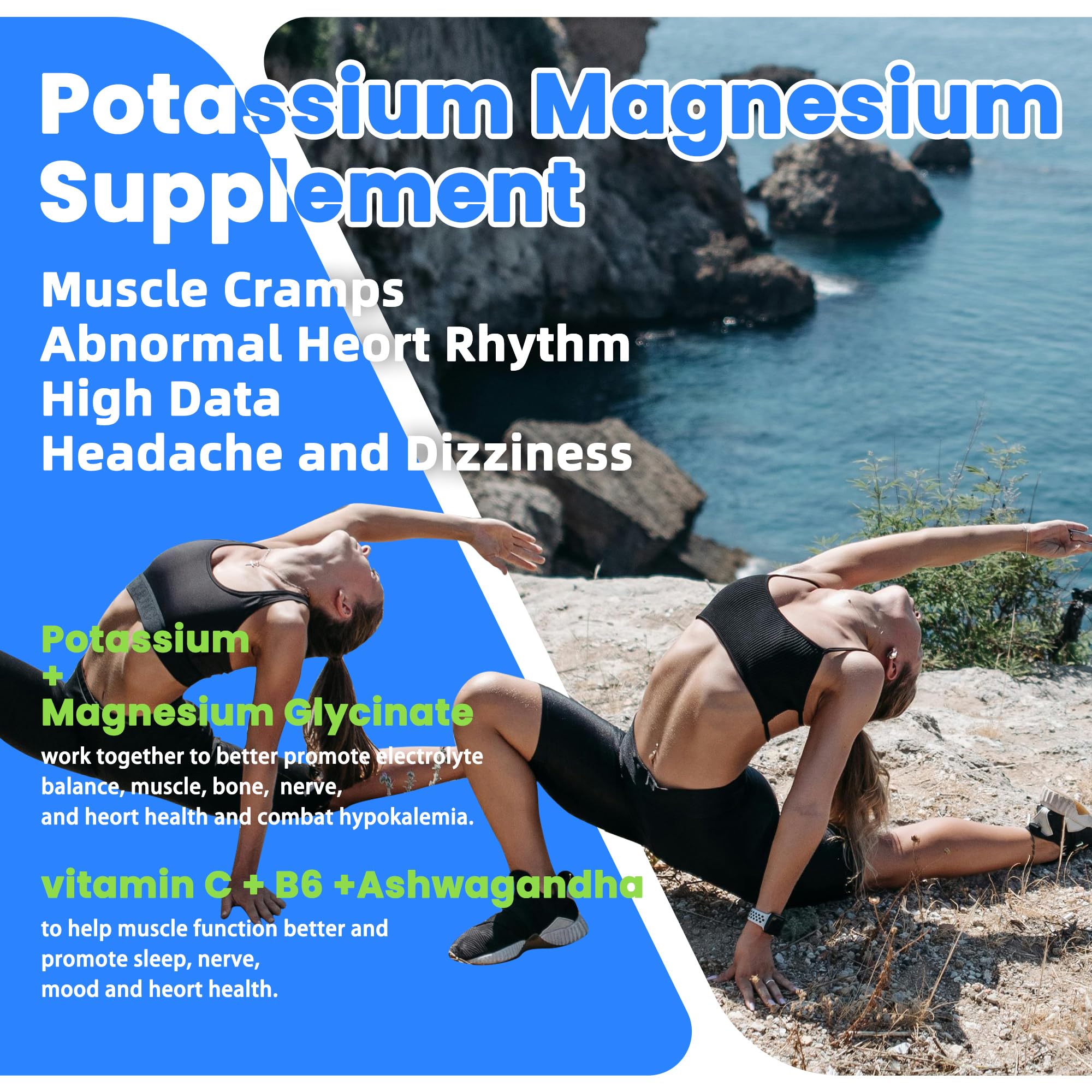Front label of Potassium Magnesium Gummies bottle