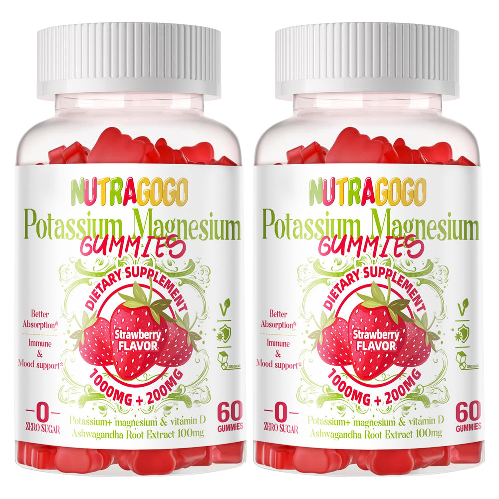 Front view of Potassium Magnesium Gummies bottle