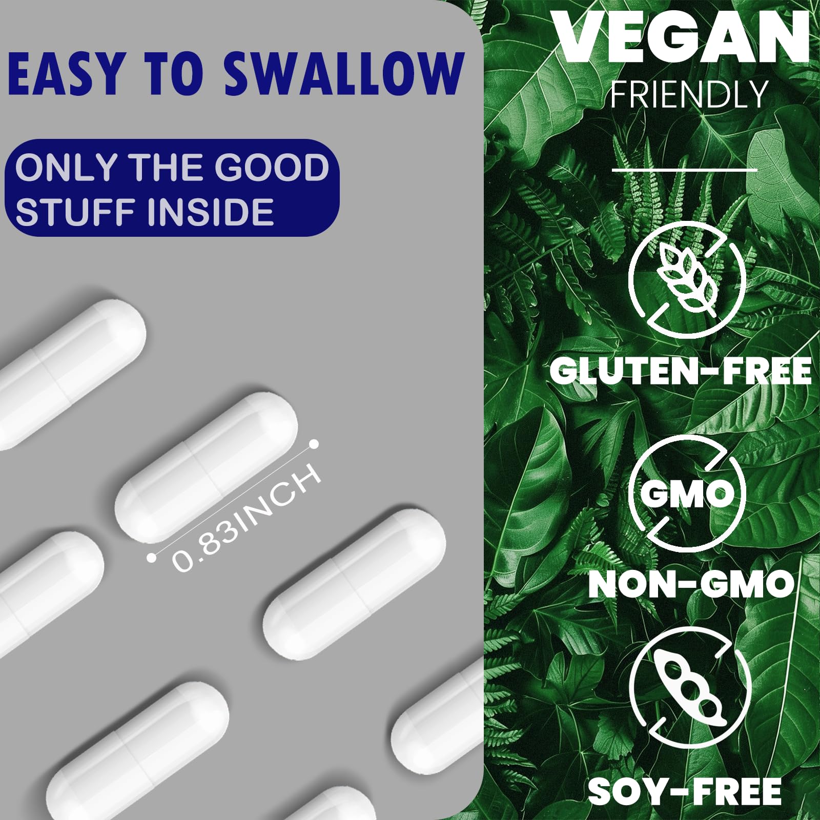 Nutrition label and ingredients panel of the supplement