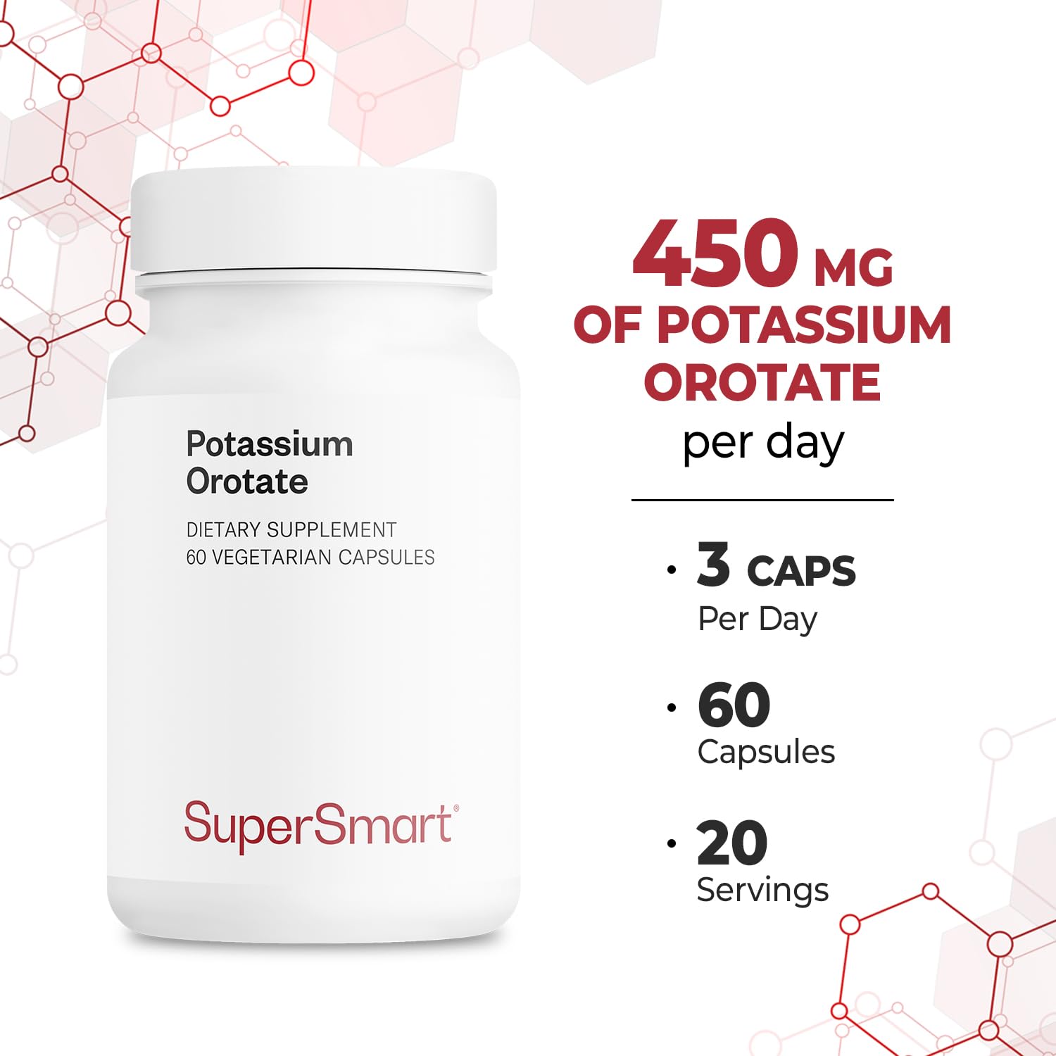Ingredients list with potassium orotate and acacia gum