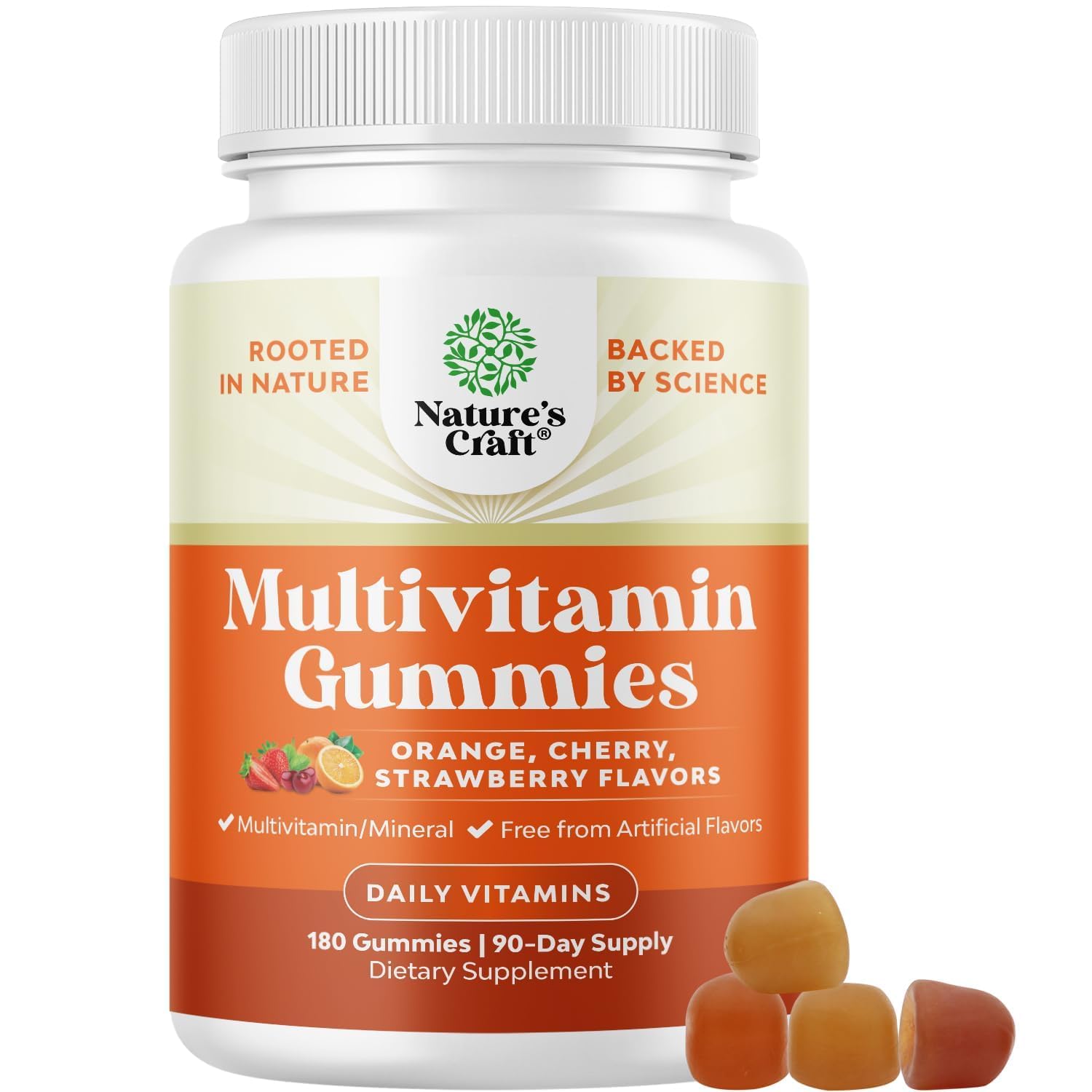 Bottle of Potent Daily Multivitamin Gummies for Adults with 180 gummies