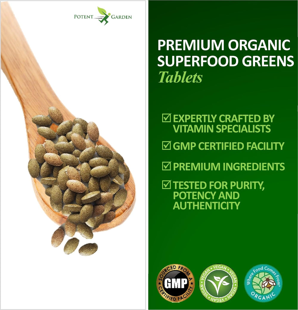 Vegetarian vegan-friendly greens tablets on white background