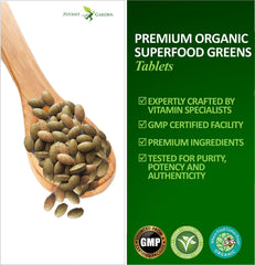 Vegetarian vegan-friendly greens tablets on white background
