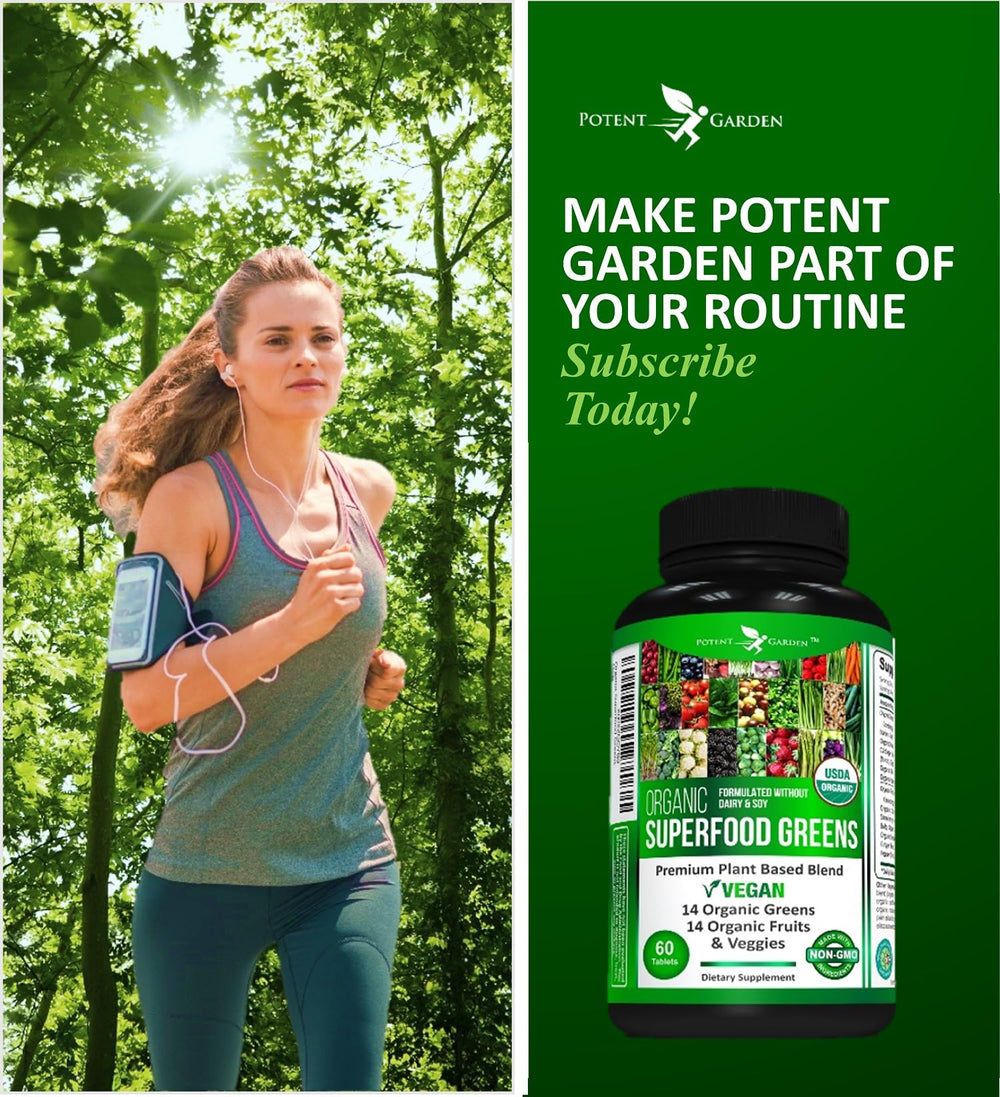 GMP-certified facility emblem and Potent Garden branding