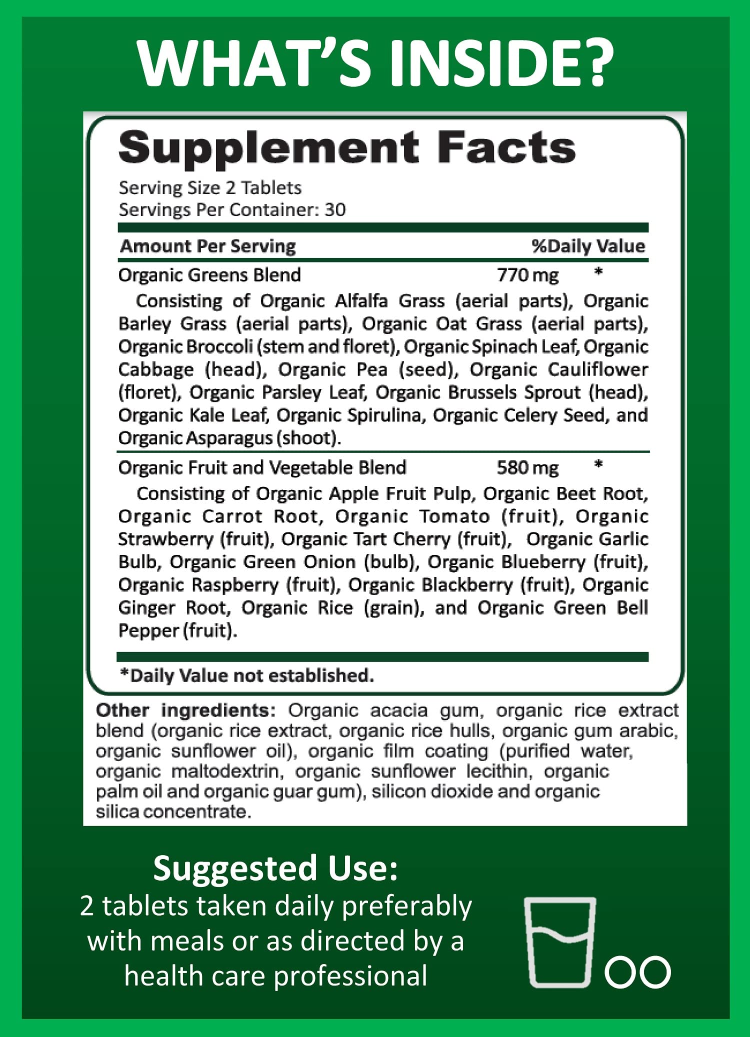 Back of label with ingredients and nutrition information