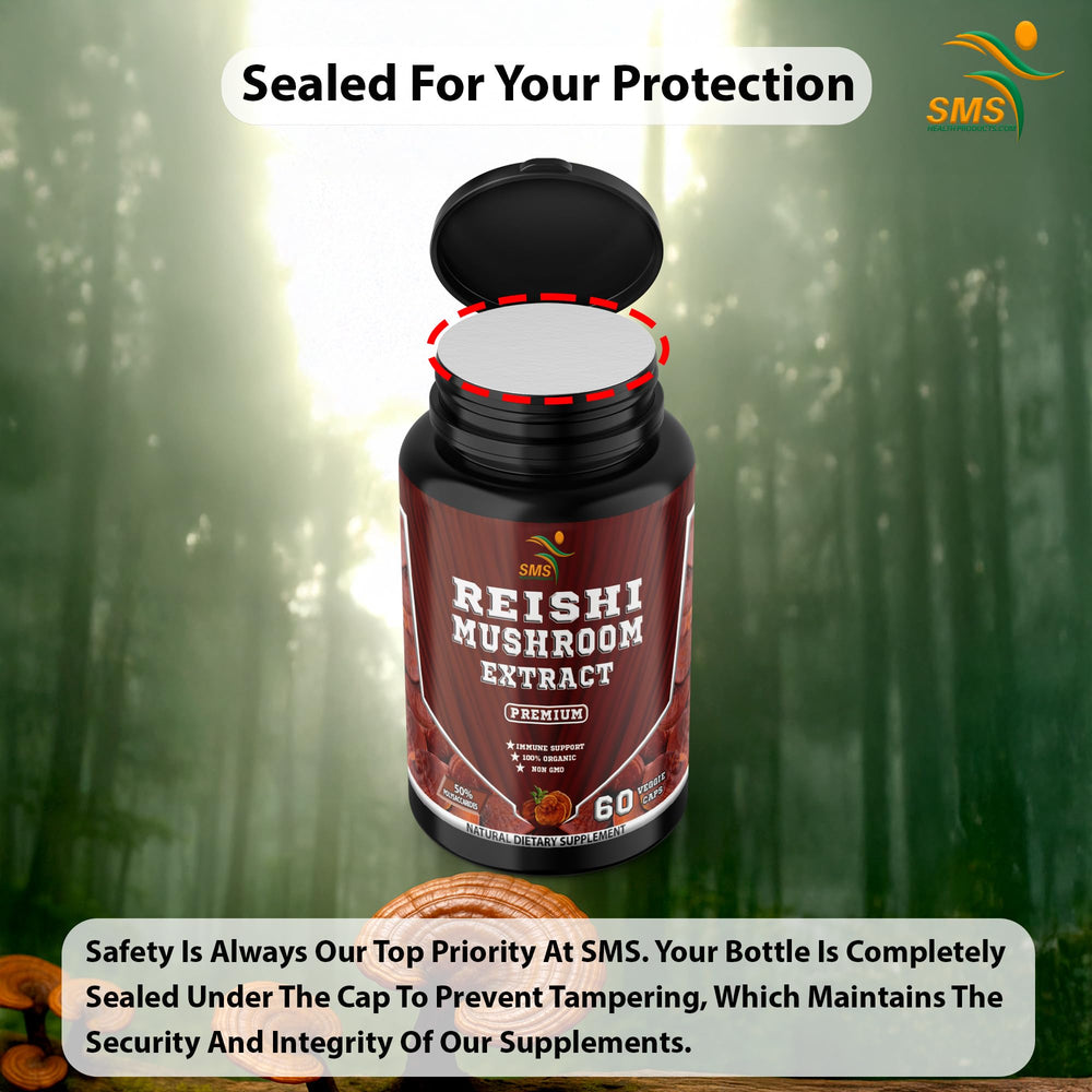 Supplement bottle and dosage details for Ganoderma Lucidum