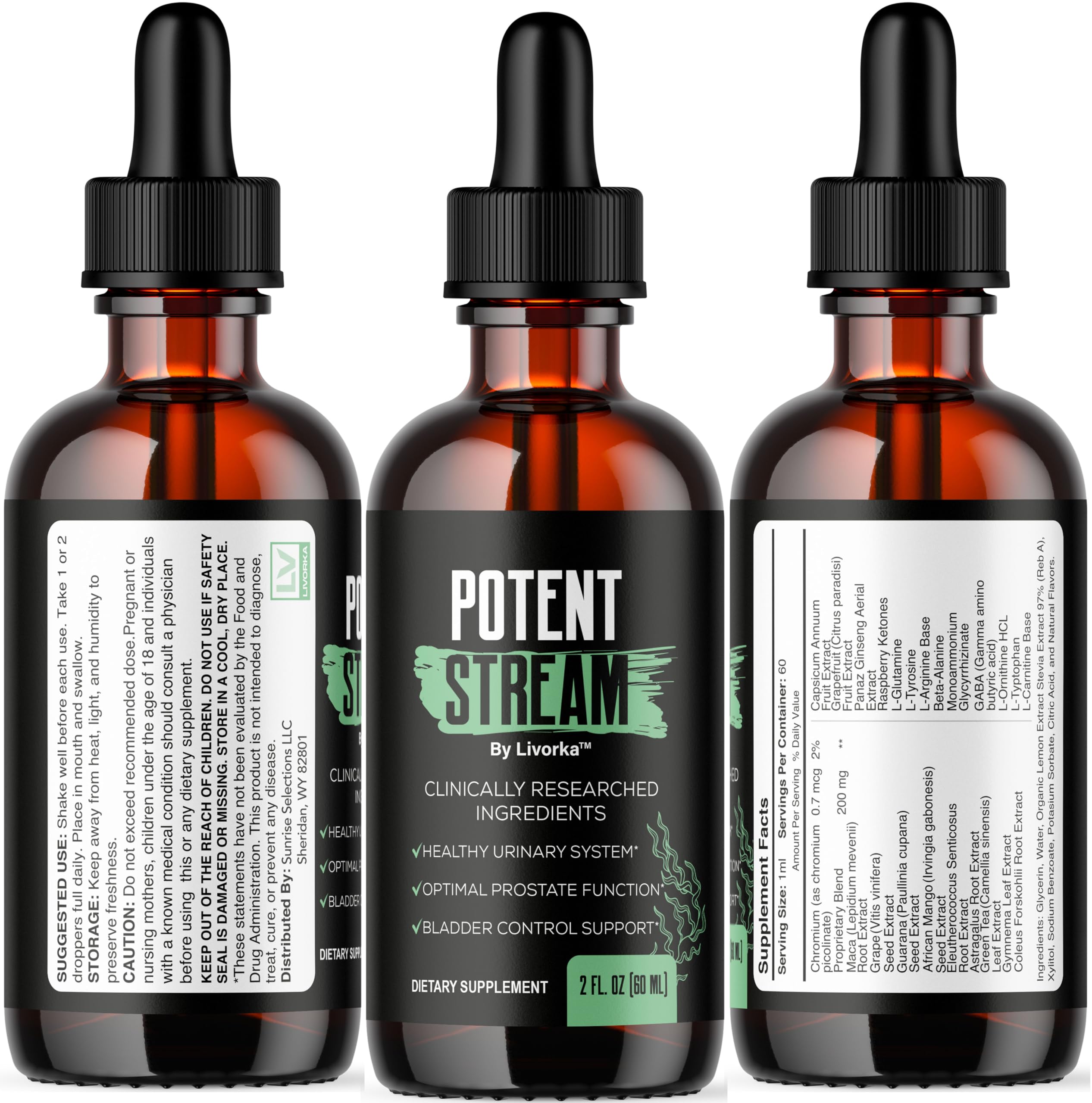 Product information card for Potent Stream Drops