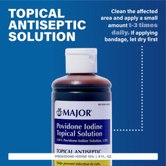 Povidone-iodine topical antiseptic for minor burns and wounds