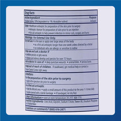 Front label on povidone-iodine topical solution bottle