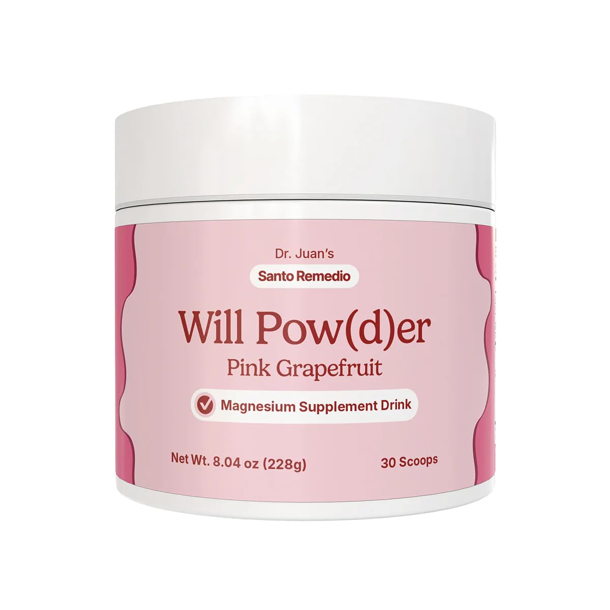Powdered botanical drink mix in pink grapefruit flavor
