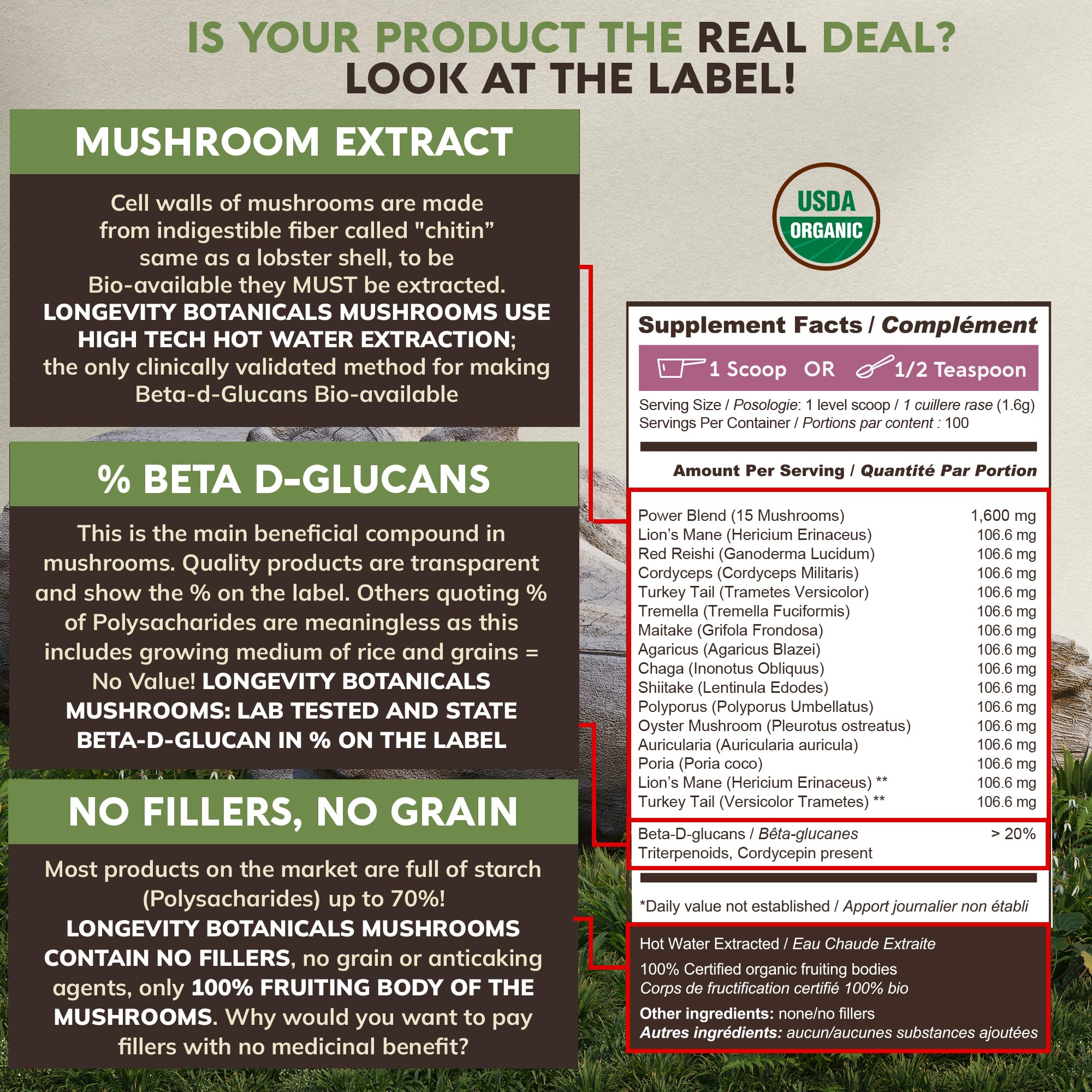Beta-D-glucans 20% feature for Power 15
