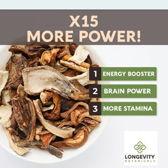 Cordyceps and Turkey Tail mushrooms in Power 15