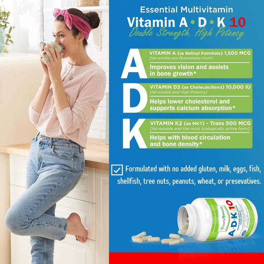 Back label view of Power By Naturals ADK 10 bottle