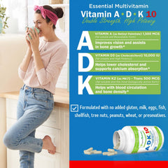 Back label view of Power By Naturals ADK 10 bottle