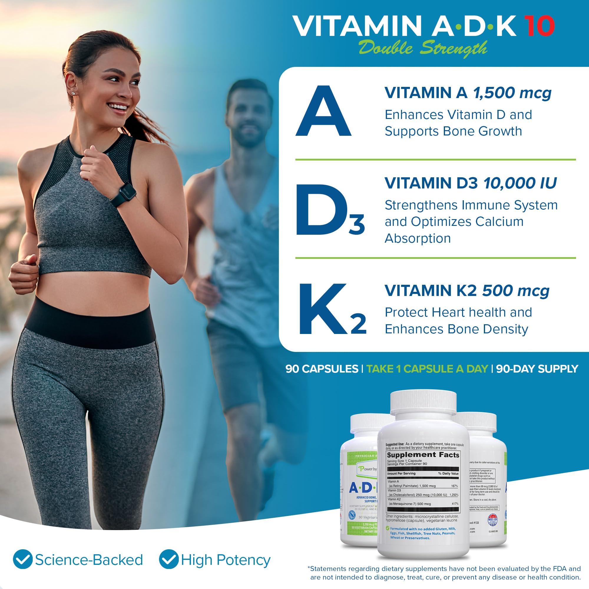 Close-up of Power By Naturals ADK 10 capsules highlighting plant-based methylcellulose shell.