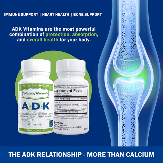 Power By Naturals ADK bottle – back label with supplement facts
