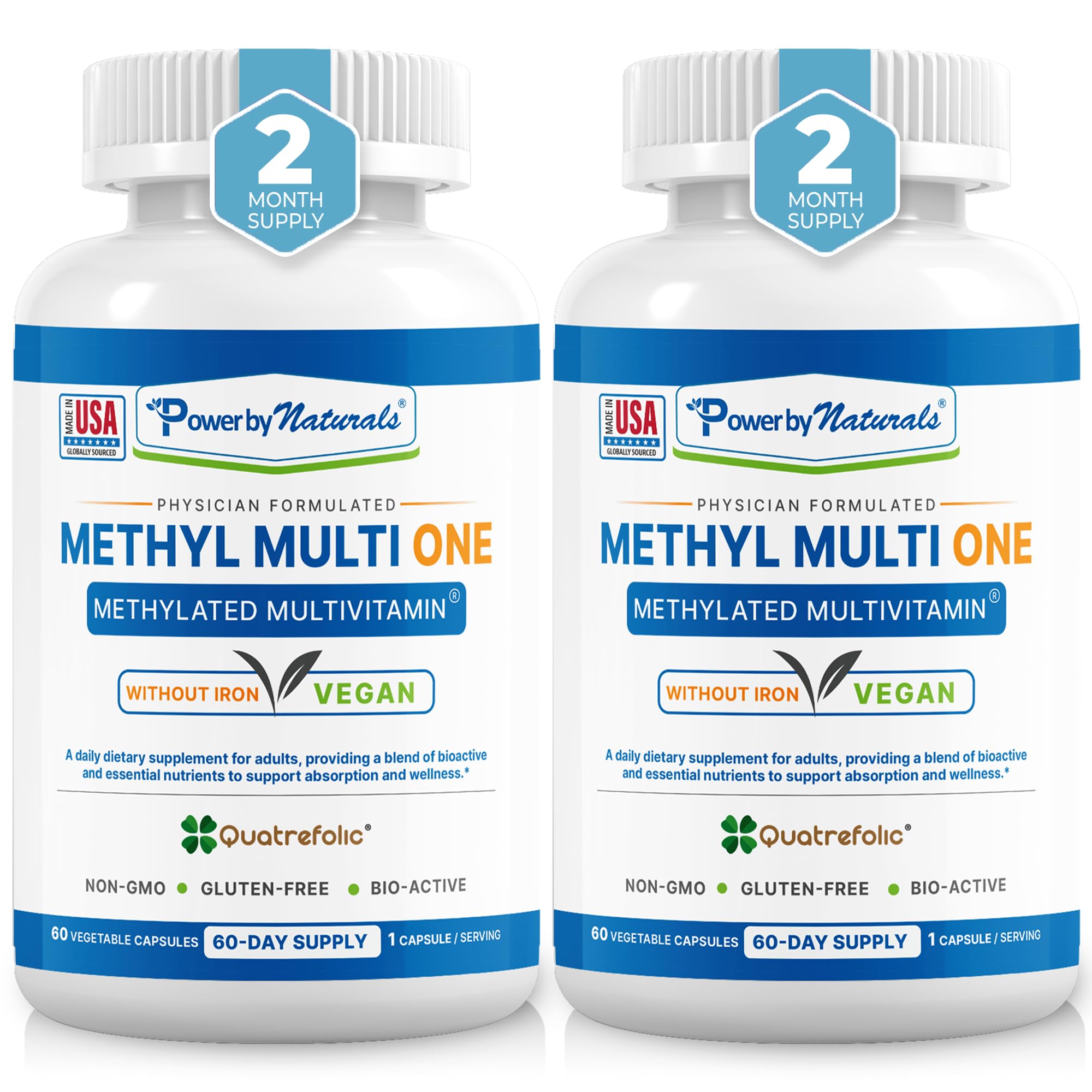 Power By Naturals Methyl Multi One bottle pour for easy daily intake