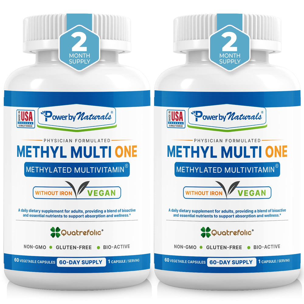 Power By Naturals Methyl Multi One bottle pour for easy daily intake