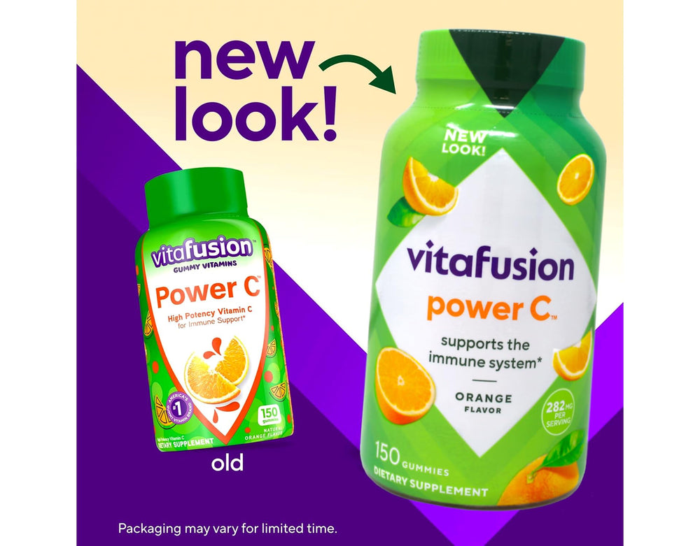 Serving size graphic showing 400% daily value for Vitamin C