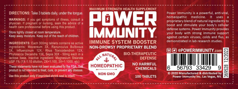 Illustration showing Power Immunity dosage schedule.