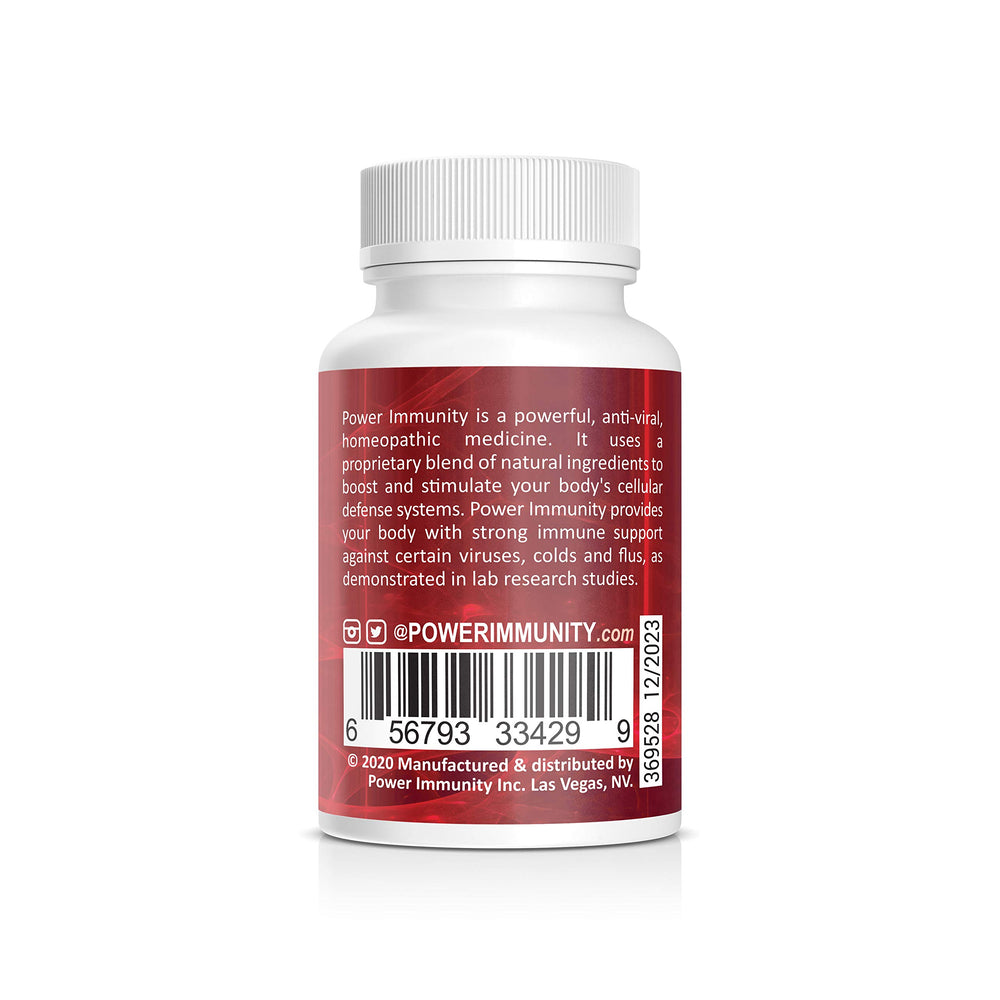 Close-up of Power Immunity tablets.