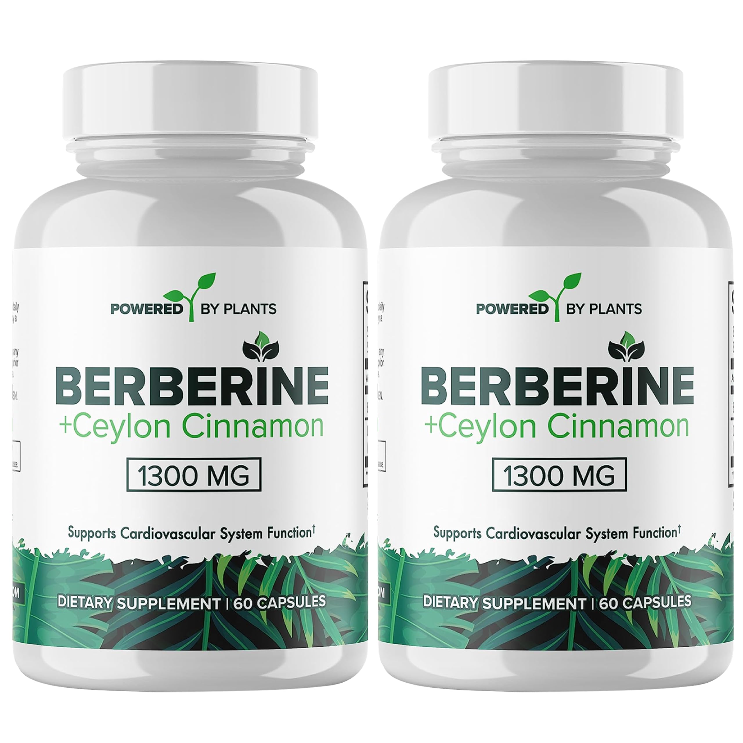 POWERED X PLANTS Berberine 1300mg with Cinnamon bottle - hero image