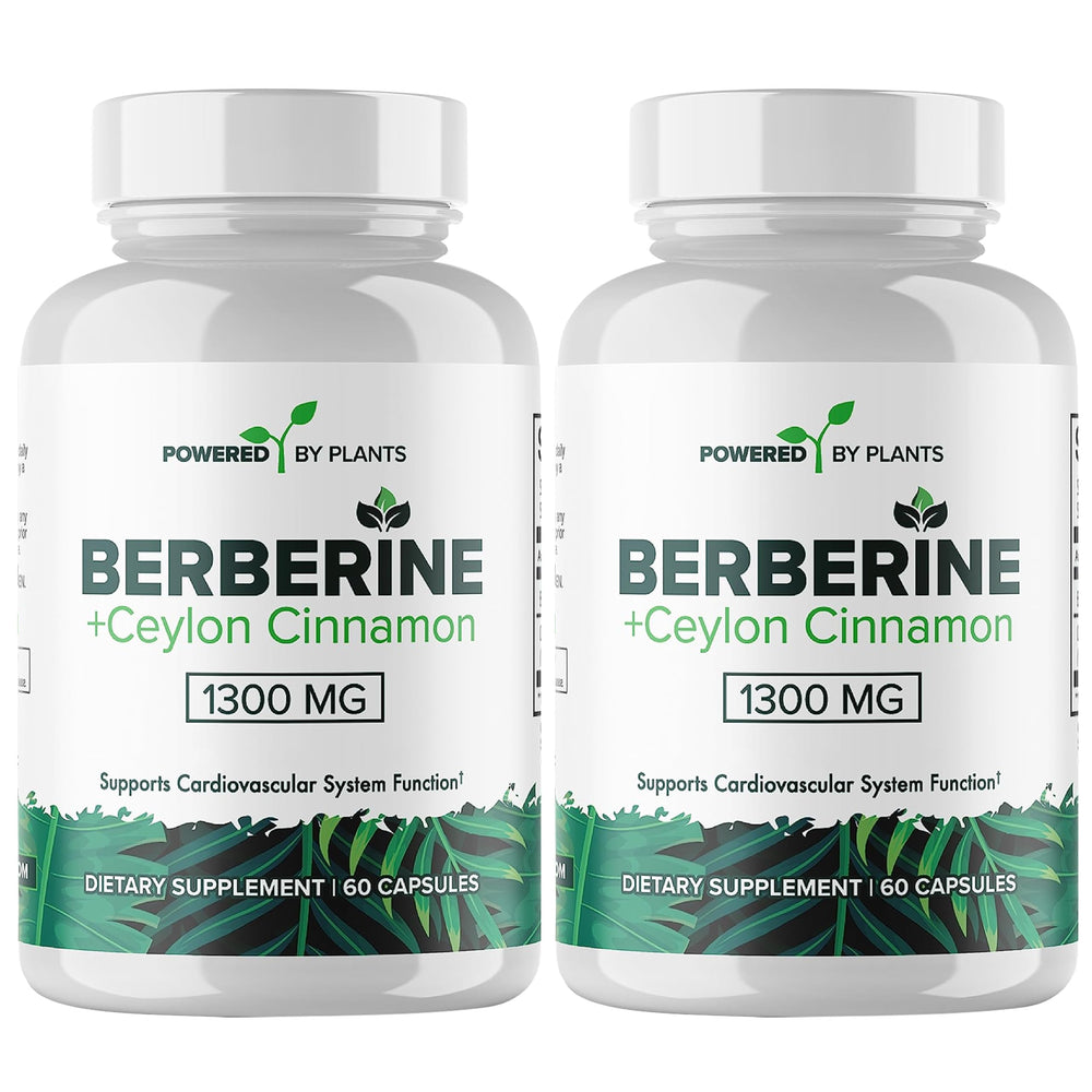 POWERED X PLANTS Berberine 1300mg with Cinnamon bottle - hero image