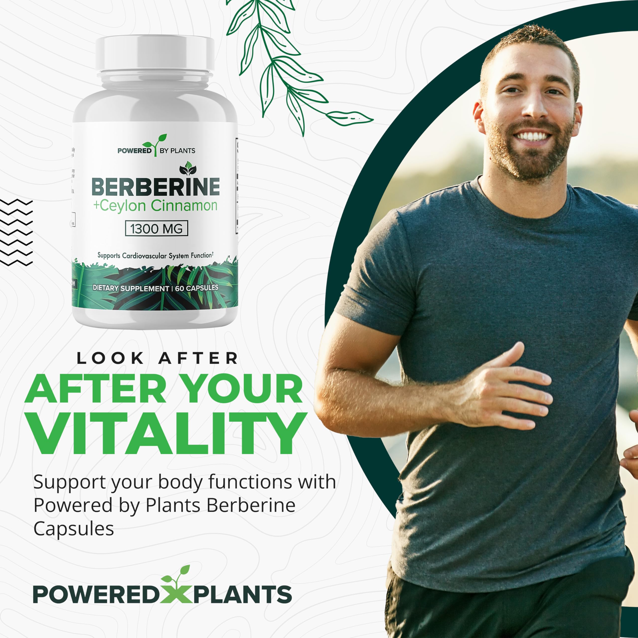 Ingredients label for POWERED X PLANTS Berberine product