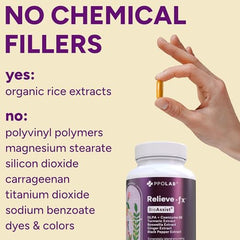 B6 P5P and supplement ingredients label on Relieve-fx DLPA