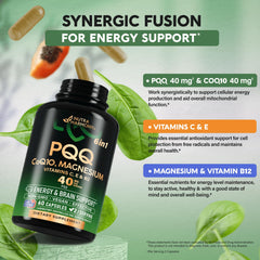 Close-up of PQQ 40 mg capsules