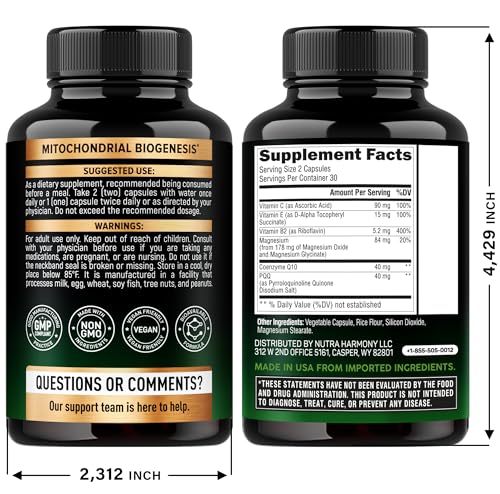 PQQ 40 mg with CoQ10 bottle label