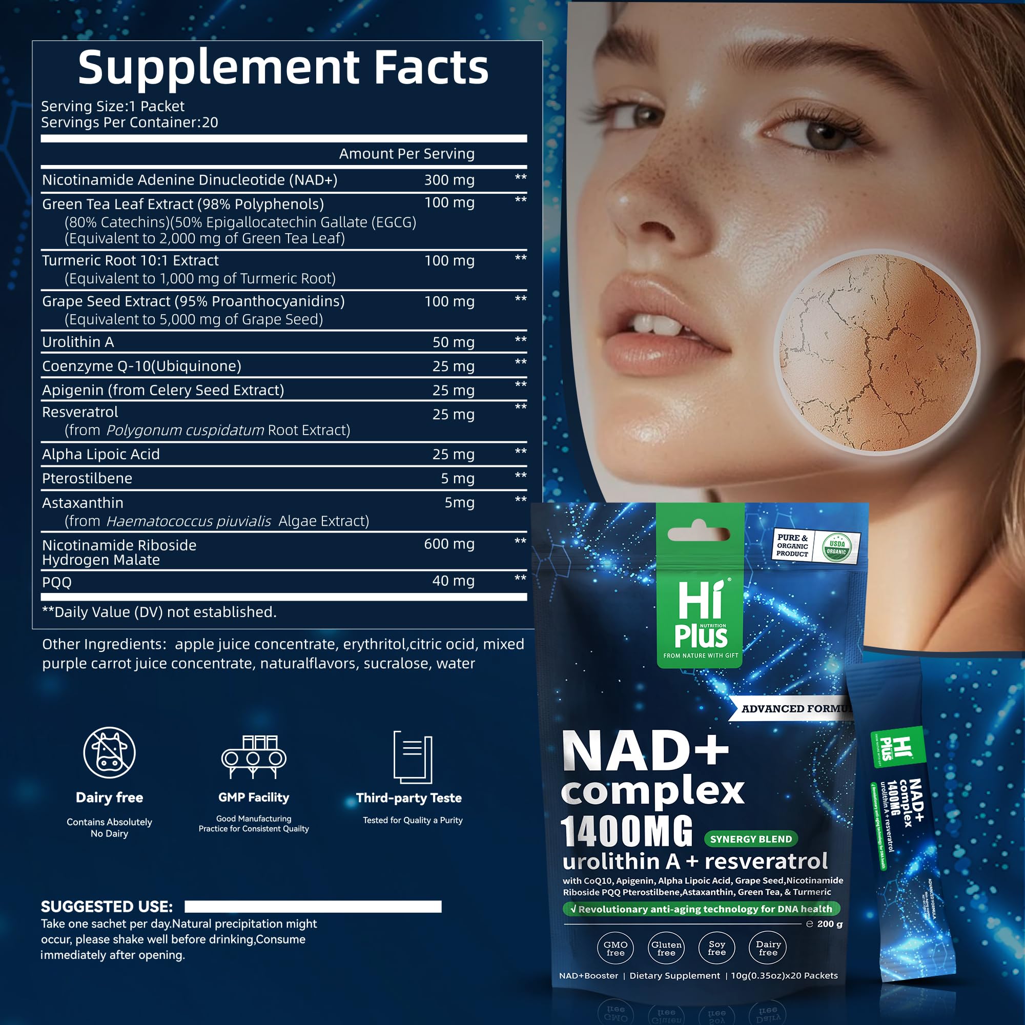 PQQ and CoQ10 added to NAD+ liquid supplement