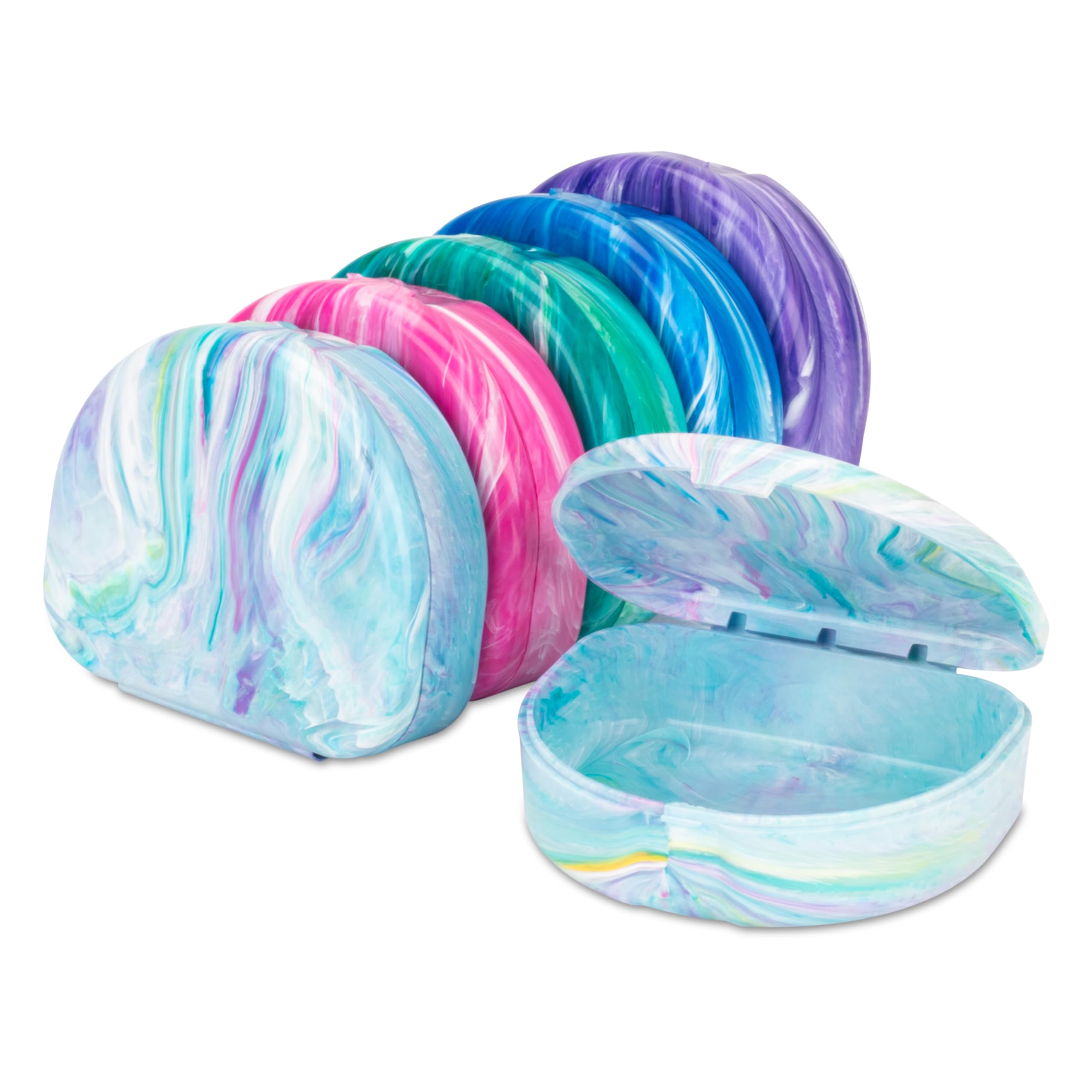 Practicon Vibrant Marble Retainer Case in Cotton Candy color