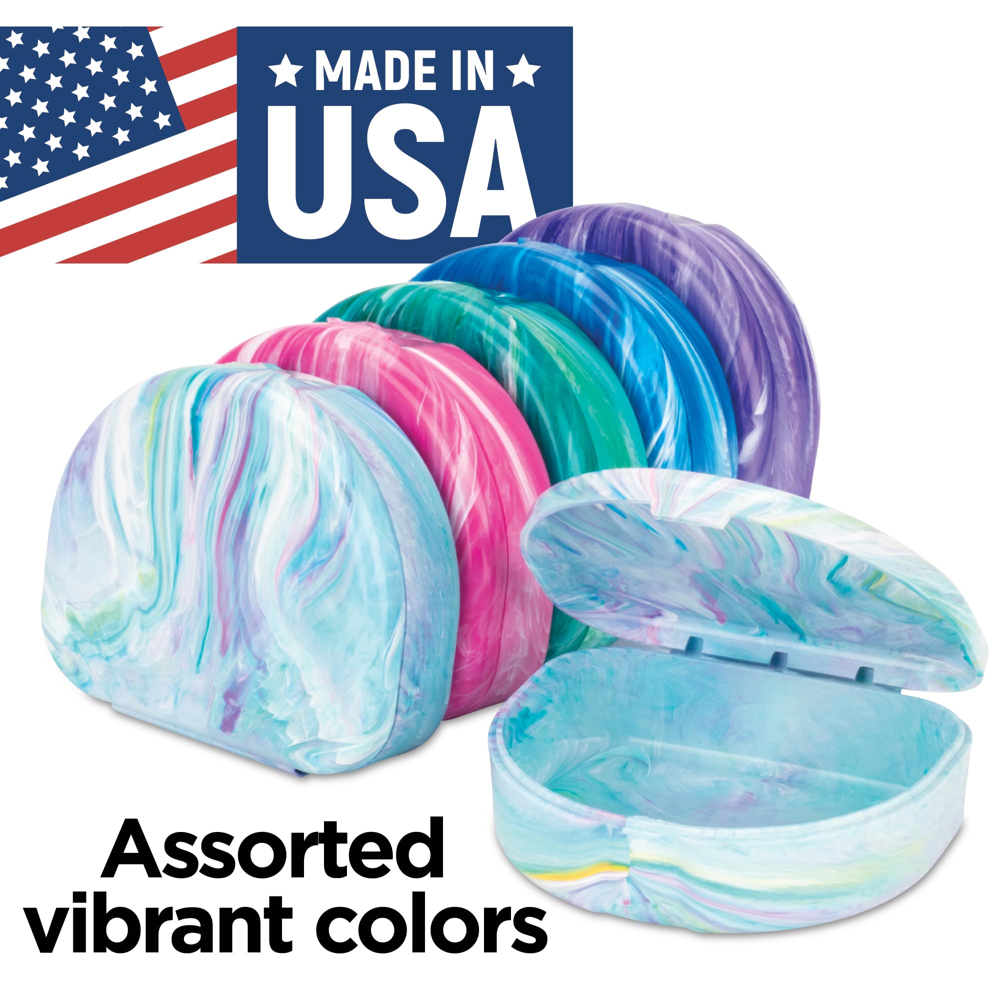 Practicon Vibrant Marble Retainer Case in Teal color