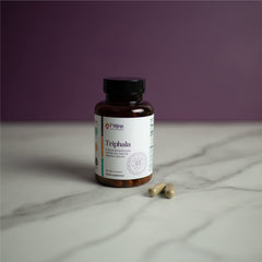 Triphala powder dissolving to support digestion