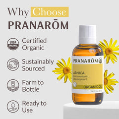 Pranarom Arnica Oil packaging and bottle