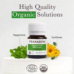 USDA and ECOCERT organic certifications for Aromaforce Peppermint Mini-Caps
