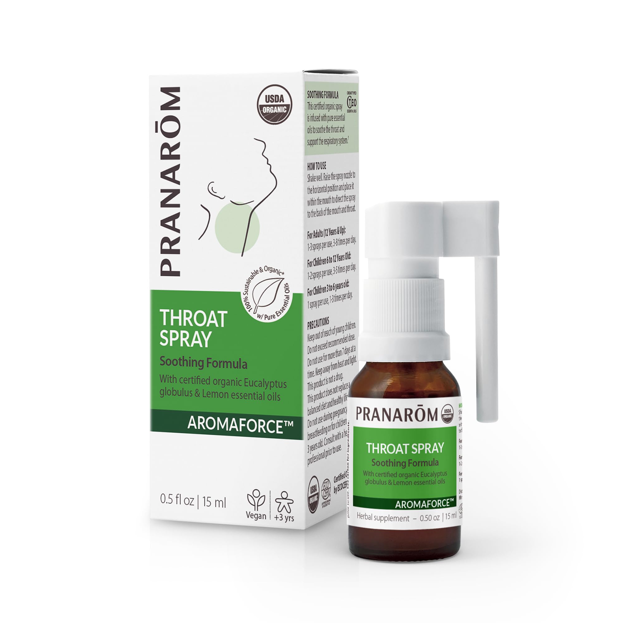 Pranarom Aromaforce Throat Spray 15ml bottle