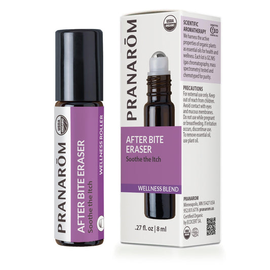 Pranarom Bug Bite Eraser Roller 8ml bottle ready for quick outdoor bite relief