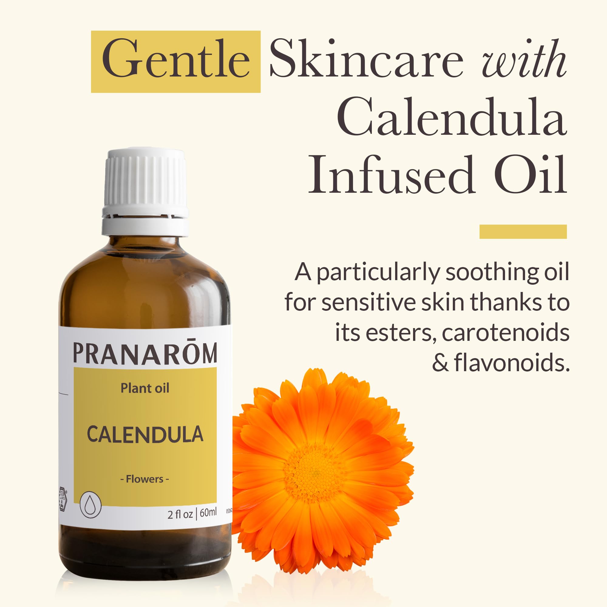 Calendula oil 4-pack packaging with USDA Organic label