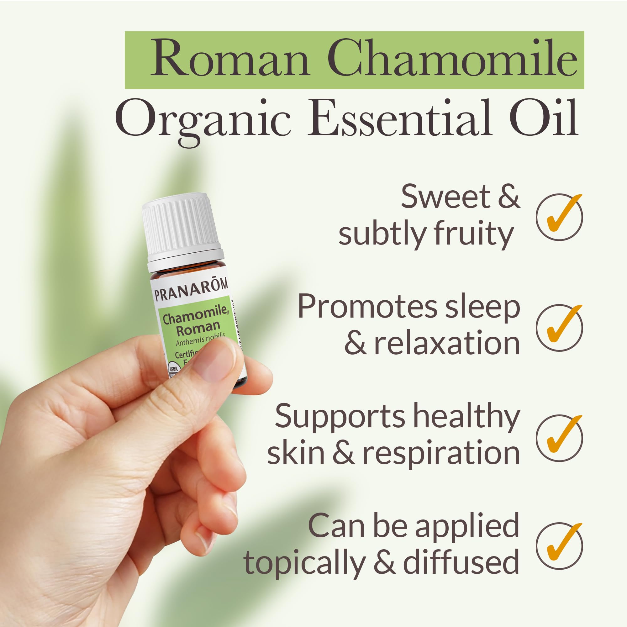 Pranarom Chamomile Roman oil drops ready for diffusion or dilution