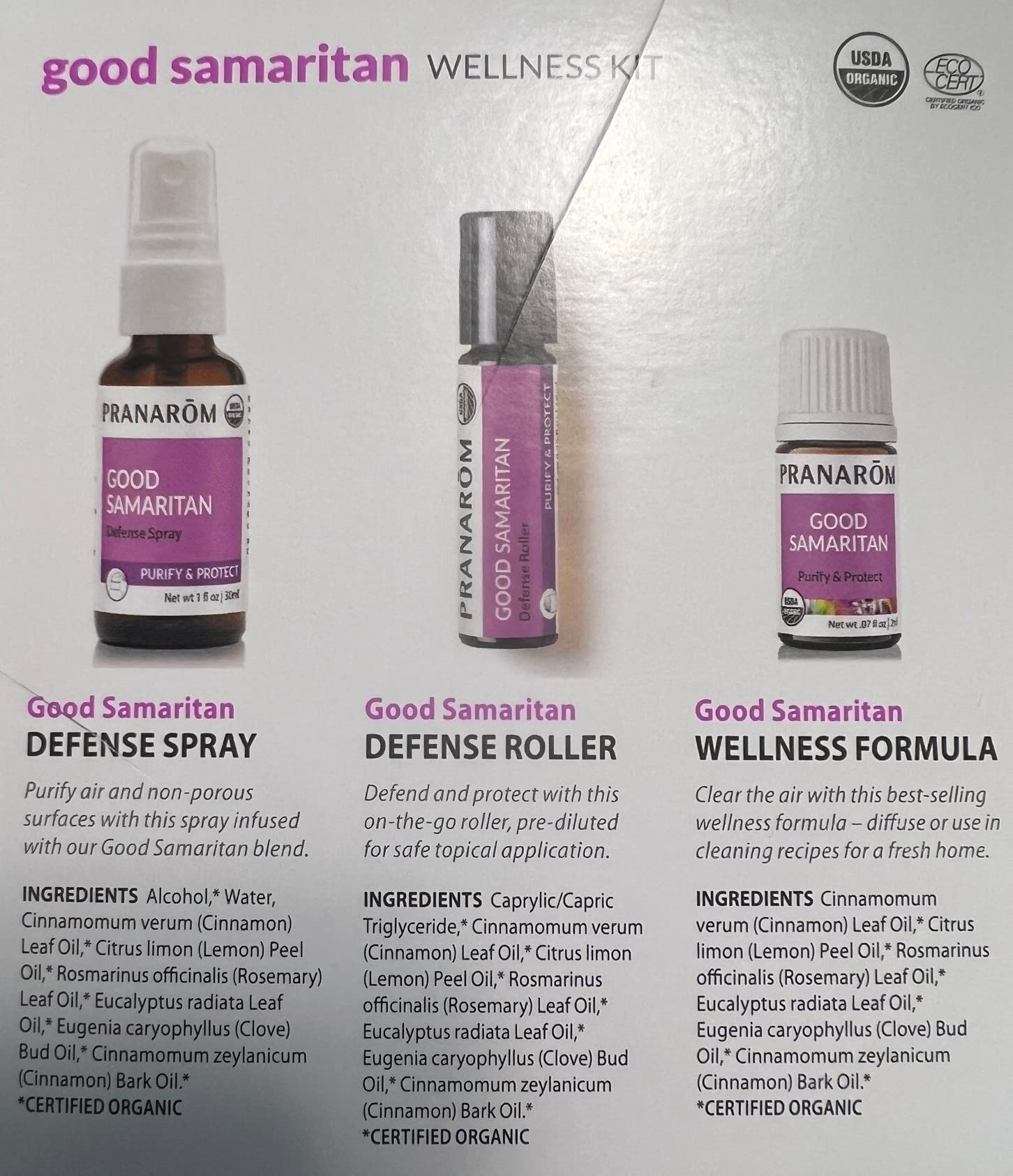 USDA and ECOCERT organic certification seals