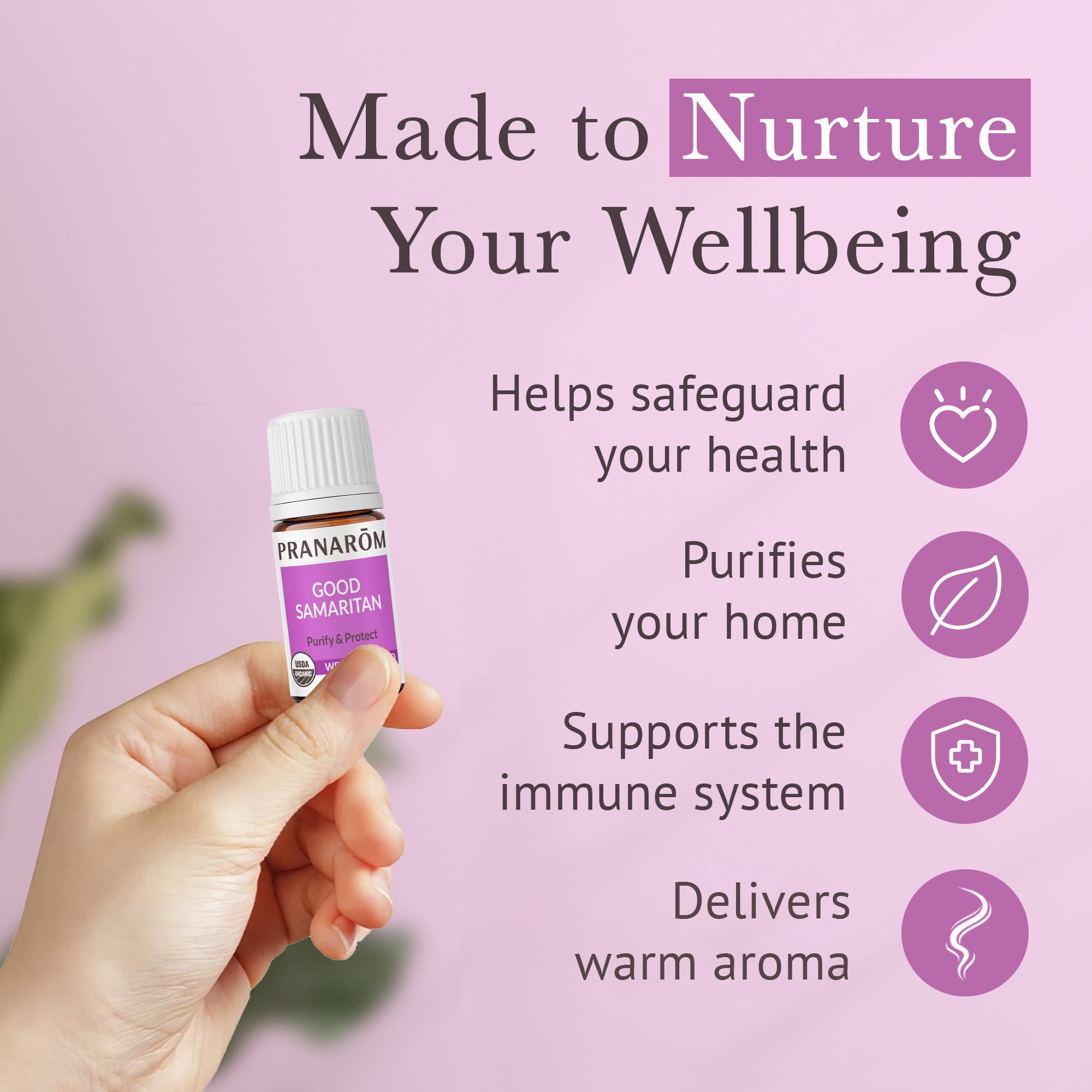 USDA and ECOCERT organic certification icons for Pranarom blend