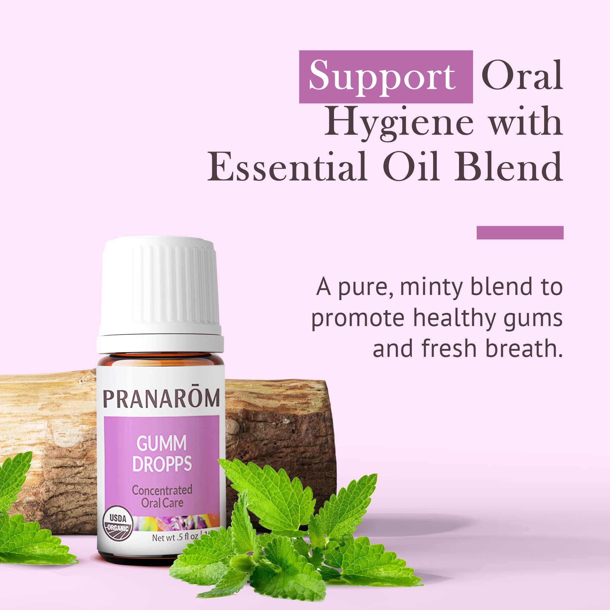 Gumm Dropps ingredients: peppermint, thyme, clove, lemon, cinnamon