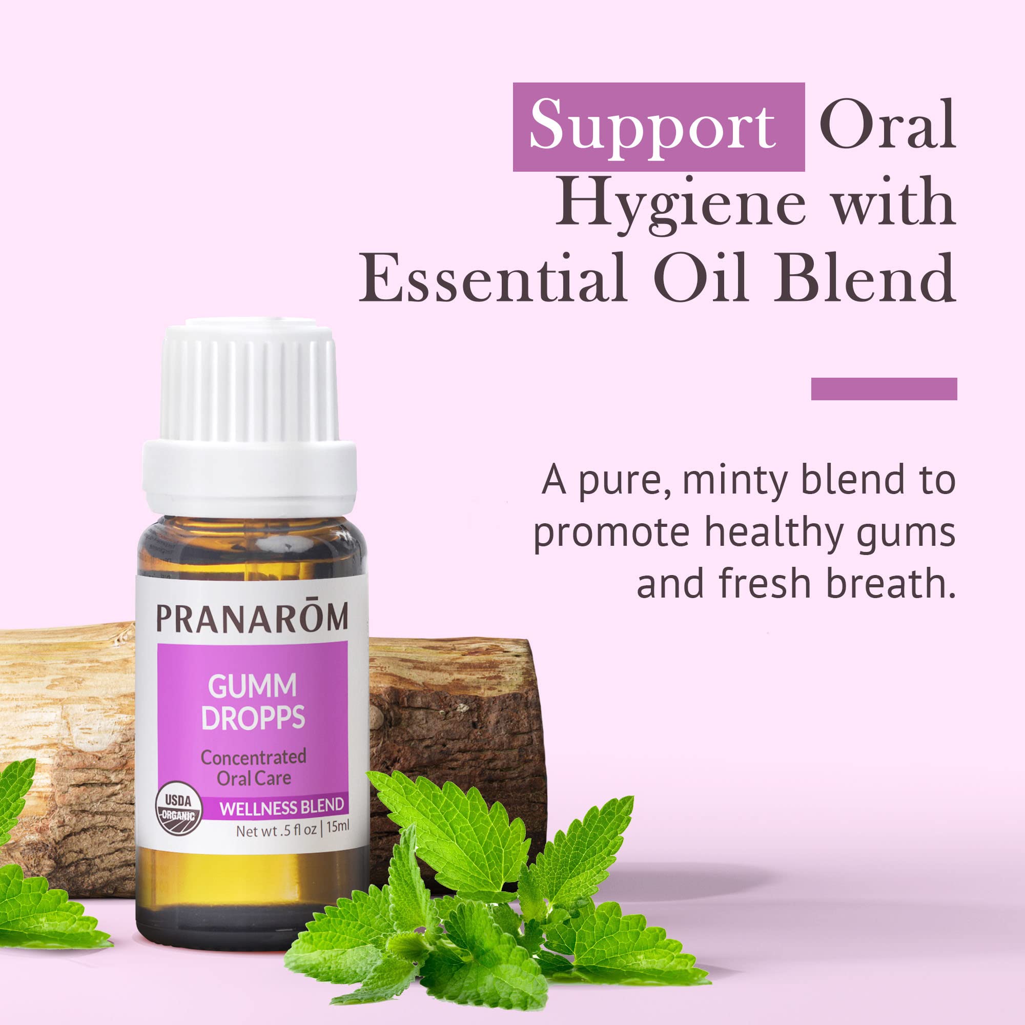 Gumm Dropps bottle with peppermint and other essential oils