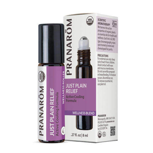 Pranarom Just Plain Relief 8mL essential oil bottle