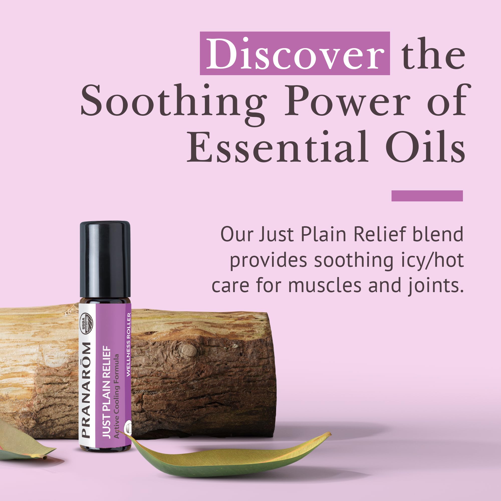 Close-up of Just Plain Relief label and certification