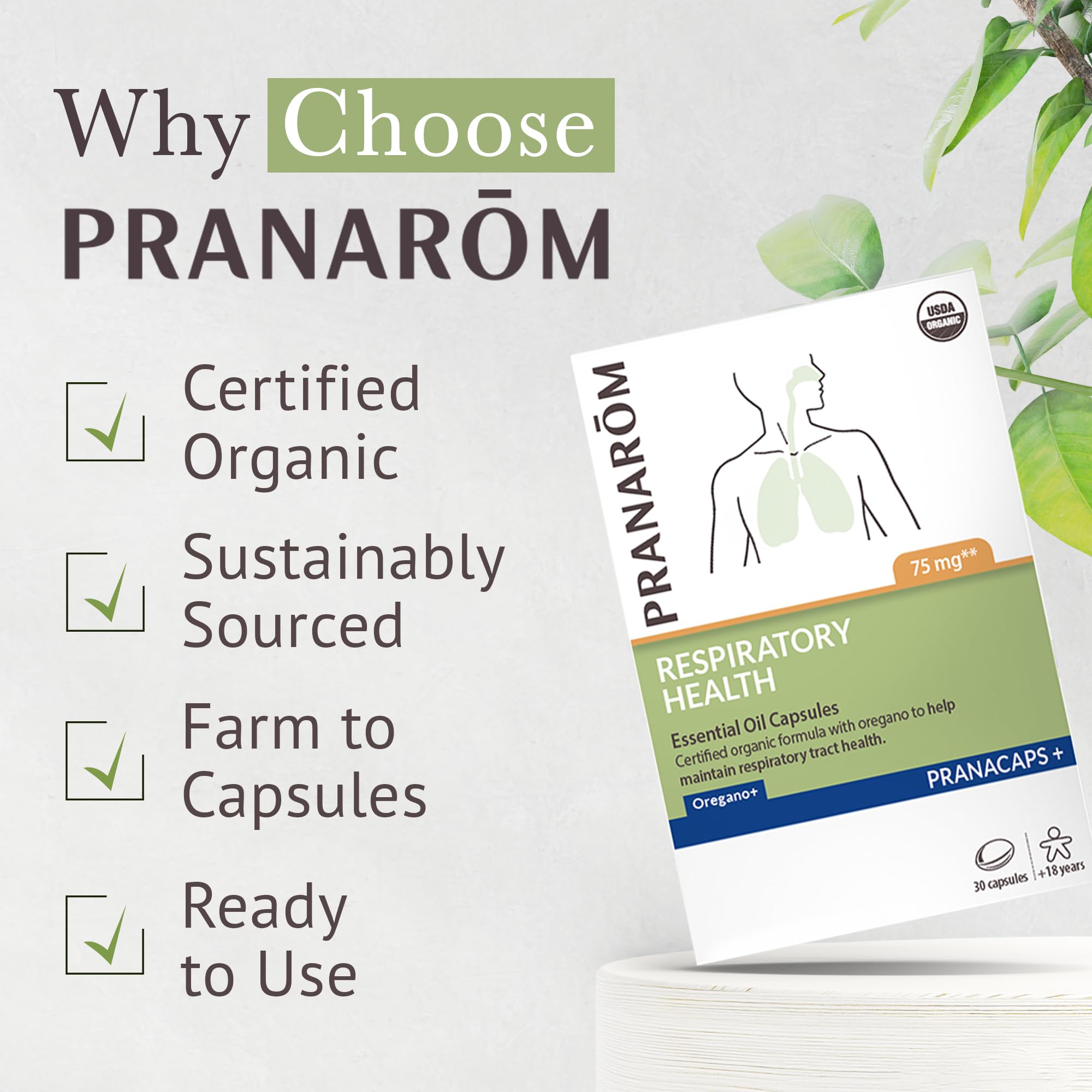 Lifestyle image showing daily use of Pranarom Pranacaps