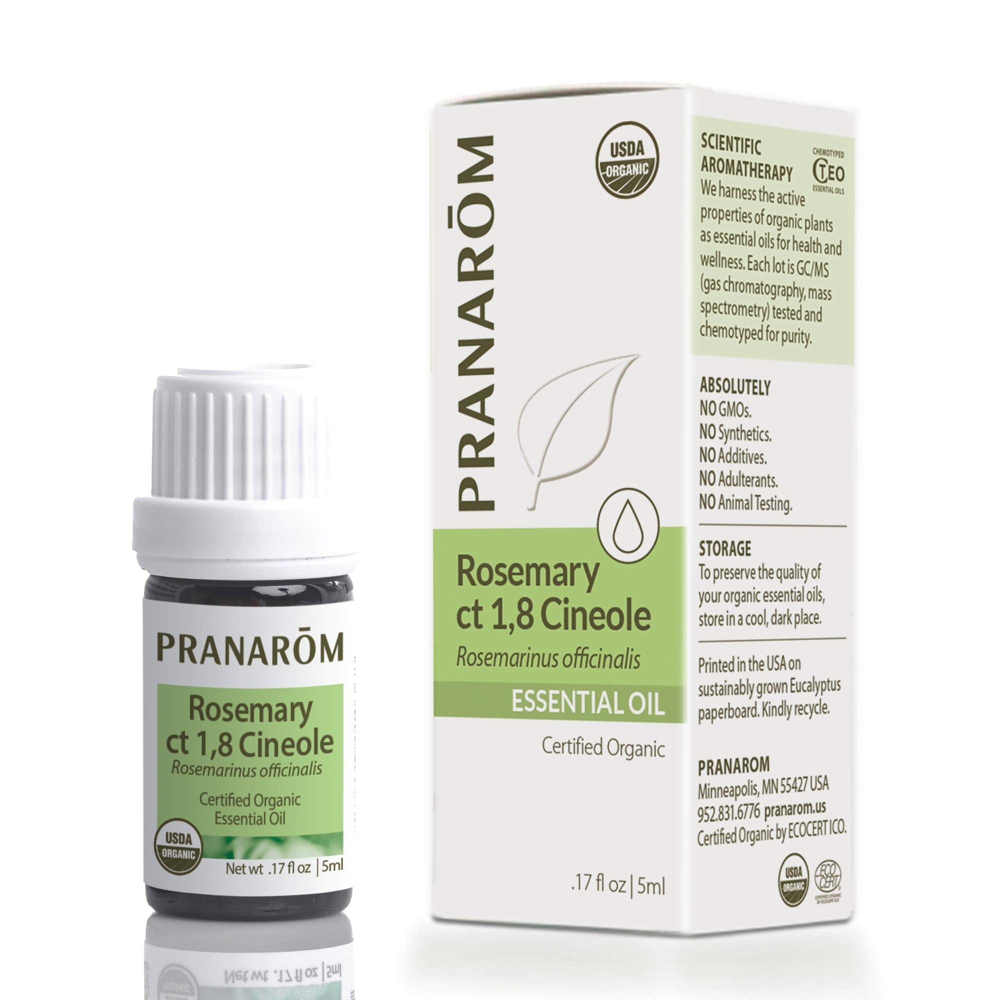 Pranarom Rosemary Cineole 5ml bottle for diffusion and aroma-rich sessions.